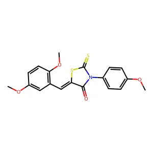(5Z)-5-(2,5-dimethoxybenzylidene)-3-(4-methoxyphenyl)-2-thioxo-1,3-thiazolidin-4-one structure