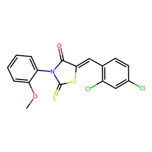 5-(2,4-Dichlorobenzylidene)-3-(2-methoxyphenyl)-2-thioxo-1,3-thiazolidin-4-one structure