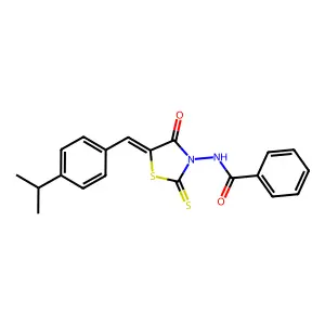(Z)-N-(5-(4-isopropylbenzylidene)-4-oxo-2-thioxothiazolidin-3-yl)benzamide structure