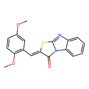 2-(2,5-dimethoxybenzylidene)[1,3]thiazolo[3,2-a]benzimidazol-3(2H)-one structure