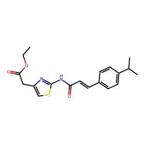 Ethyl (2-((3-(4-isopropylphenyl)acryloyl)amino)-1,3-thiazol-4-YL)acetate structure