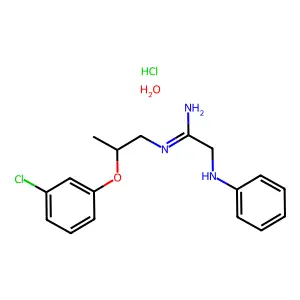 Acetamidine, 2-anilino-N-(2-(m-chlorophenoxy)propyl)-, monohydrochloride structure