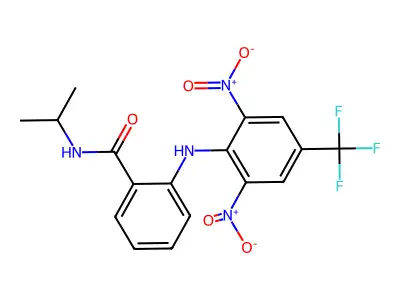 2-((2,6-dinitro-4-(trifluoromethyl)phenyl)amino)-N-isopropylbenzamide structure