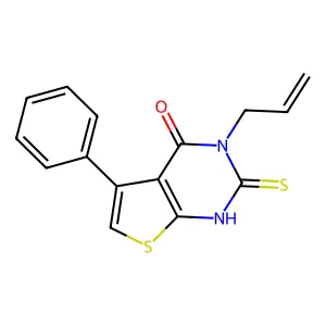 5-phenyl-3-(prop-2-en-1-yl)-2-sulfanyl-3H,4H-thieno[2,3-d]pyrimidin-4-one structure