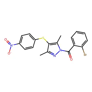 1-(2-bromobenzoyl)-3,5-dimethyl-4-[(4-nitrophenyl)sulfanyl]-1H-pyrazole structure
