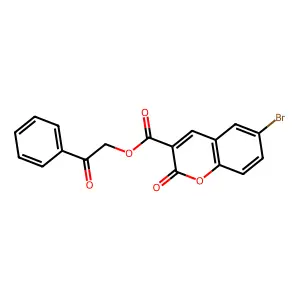 2-oxo-2-phenylethyl 6-bromo-2-oxo-2H-chromene-3-carboxylate structure