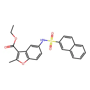 Ethyl 2-methyl-5-(naphthalene-2-sulfonamido)benzofuran-3-carboxylate structure