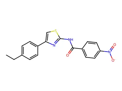 N-[4-(4-ethylphenyl)-1,3-thiazol-2-yl]-4-nitrobenzamide structure