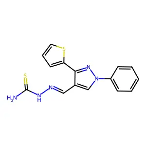 2-[[1-Phenyl-3-(2-thienyl)-1H-pyrazol-4-yl]methylene]hydrazinecarbothioamide structure