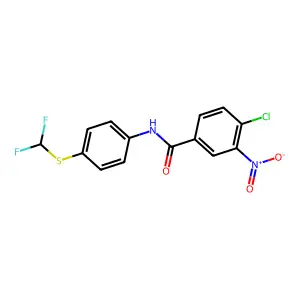 4-chloro-N-{4-[(difluoromethyl)sulfanyl]phenyl}-3-nitrobenzamide structure