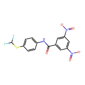 N-[4-(difluoromethylsulfanyl)phenyl]-3,5-dinitrobenzamide structure