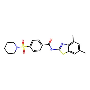 N-(4,6-Dimethyl-1,3-benzothiazol-2-YL)-4-(piperidine-1-sulfonyl)benzamide structure