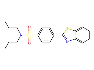 4-(1,3-benzothiazol-2-yl)-N,N-dipropylbenzene-1-sulfonamide structure