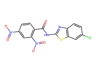 N-(6-chloro-1,3-benzothiazol-2-yl)-2,4-dinitrobenzamide structure