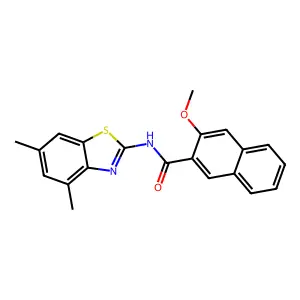 N-(4,6-dimethyl-1,3-benzothiazol-2-yl)-3-methoxynaphthalene-2-carboxamide structure