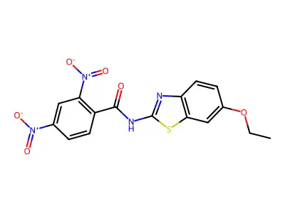 N-(6-ethoxy-1,3-benzothiazol-2-yl)-2,4-dinitrobenzamide structure
