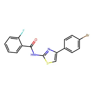 N-(4-(4-bromophenyl)thiazol-2-yl)-2-fluorobenzamide structure