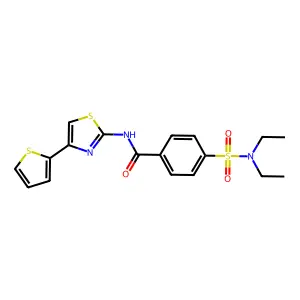 4-(N,N-diethylsulfamoyl)-N-(4-(thiophen-2-yl)thiazol-2-yl)benzamide structure