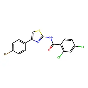 N-[4-(4-bromophenyl)-1,3-thiazol-2-yl]-2,4-dichlorobenzamide structure