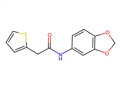 N-(1,3-benzodioxol-5-yl)-2-(2-thienyl)acetamide structure