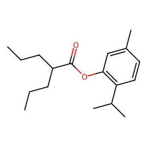 Valeric acid, 2-propyl-, thymyl ester structure
