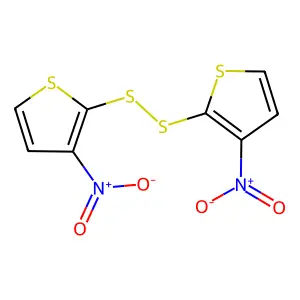 3-Nitro-2-[(3-nitrothiophen-2-yl)disulfanyl]thiophene structure