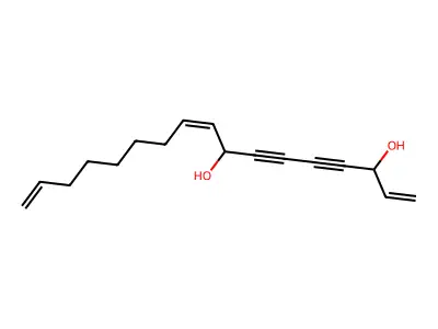 1,9Z,16-heptadecatrien-4,6-diyn-3,8-diol structure