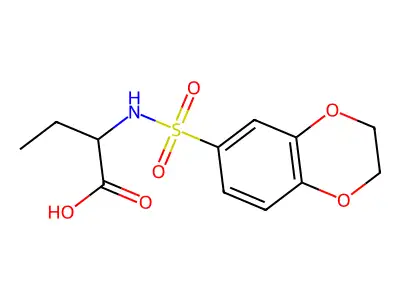 2-(2,3-Dihydro-benzo[1,4]dioxine-6-sulfonylamino)-butyric acid structure
