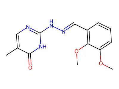 2-[(2E)-2-[(2,3-dimethoxyphenyl)methylidene]hydrazinyl]-5-methyl-1H-pyrimidin-6-one structure