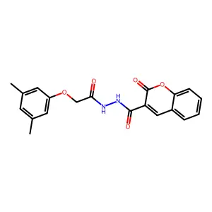 N'-[(3,5-dimethylphenoxy)acetyl]-2-oxo-2H-chromene-3-carbohydrazide structure