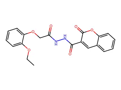 2-(2-ethoxyphenoxy)-N-[(2-oxochromen-3-yl)carbonylamino]acetamide structure