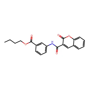 3-[(2-Oxo-2H-chromene-3-carbonyl)-amino]-benzoic acid butyl ester structure