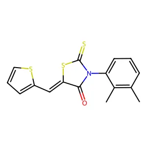 (Z)-3-(2,3-dimethylphenyl)-5-(thiophen-2-ylmethylene)-2-thioxothiazolidin-4-one structure