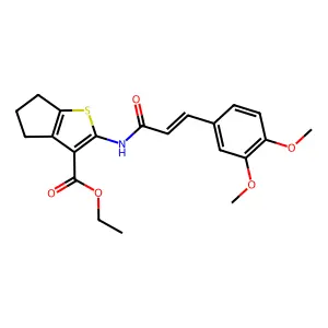 Ethyl 2-[[3-(3,4-dimethoxyphenyl)-1-oxo-2-propen-1-yl]amino]-5,6-dihydro-4H-cyclopenta[b]thiophene-3-carboxylate structure
