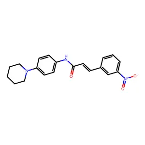 (E)-3-(3-nitrophenyl)-N-(4-piperidin-1-ylphenyl)prop-2-enamide structure