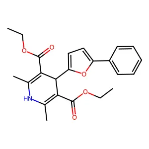 Diethyl 2,6-dimethyl-4-(5-phenyl-2-furyl)-1,4-dihydro-3,5-pyridinedicarboxylate structure