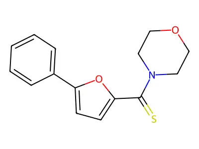 Morpholin-4-yl-(5-phenylfuran-2-yl)methanethione structure
