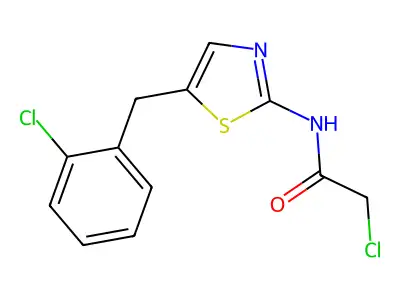 2-Chloro-N-(5-(2-chlorobenzyl)-1,3-thiazol-2-YL)acetamide structure