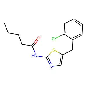 N-{5-[(2-chlorophenyl)methyl]-1,3-thiazol-2-yl}pentanamide structure