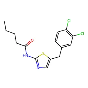 N-{5-[(3,4-dichlorophenyl)methyl]-1,3-thiazol-2-yl}pentanamide structure