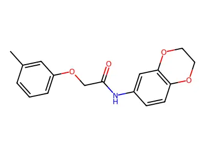 N-(2,3-dihydro-1,4-benzodioxin-6-yl)-2-(3-methylphenoxy)acetamide structure