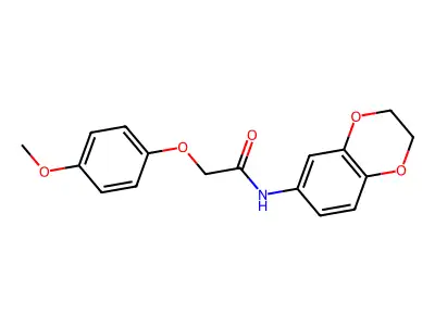 N-(2,3-dihydro-1,4-benzodioxin-6-yl)-2-(4-methoxyphenoxy)acetamide structure