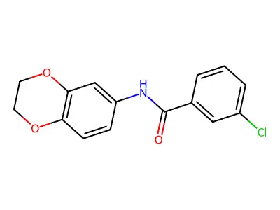 3-chloro-N-(2,3-dihydro-1,4-benzodioxin-6-yl)benzamide structure