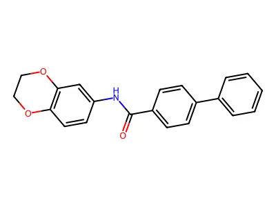 N-(2,3-dihydro-1,4-benzodioxin-6-yl)biphenyl-4-carboxamide structure