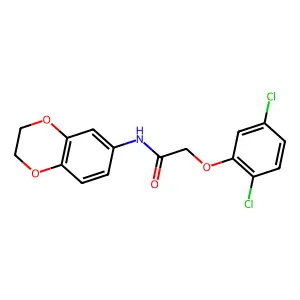 2-(2,5-dichlorophenoxy)-N-(2,3-dihydro-1,4-benzodioxin-6-yl)acetamide structure