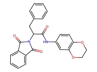 N-(2,3-dihydrobenzo[b][1,4]dioxin-6-yl)-2-(1,3-dioxoisoindolin-2-yl)-3-phenylpropanamide structure