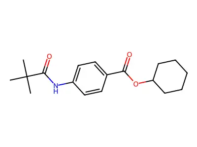 Cyclohexyl 4-(2,2-dimethylpropanoylamino)benzoate structure