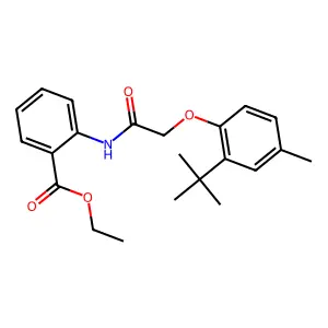 Ethyl 2-[2-(2-tert-butyl-4-methylphenoxy)acetamido]benzoate structure