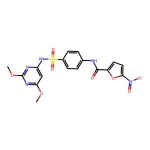 N-{4-[(2,6-Dimethoxypyrimidin-4-YL)sulfamoyl]phenyl}-5-nitrofuran-2-carboxamide structure