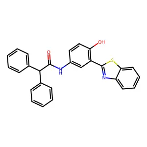 N-(3-(benzo[d]thiazol-2-yl)-4-hydroxyphenyl)-2,2-diphenylacetamide structure